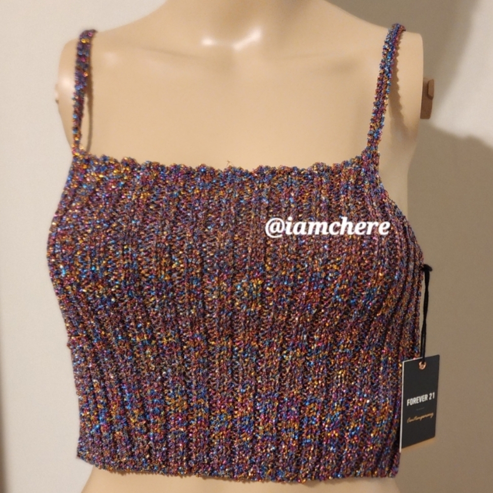 New Forever 21 Crop Top (Multicolor Shimmer)